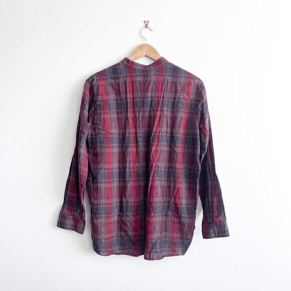 Golden by TNA Womens Blouse Button Front Long Sleeve Plaid Small - Picture 2 of 8